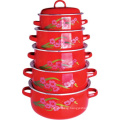 5PCS Set Enamel Casserole Pot